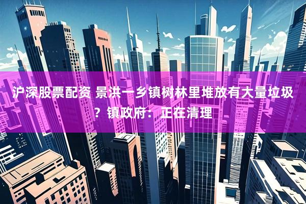 沪深股票配资 景洪一乡镇树林里堆放有大量垃圾？镇政府：正在清理